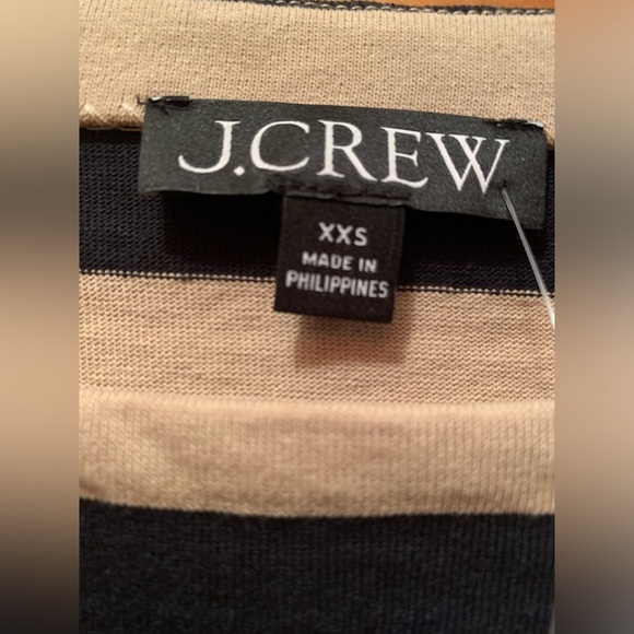 J.Crew Mariner striped jersey cropped boatneck T-shirt with feathers NWT!!! - Picture 5 of 6